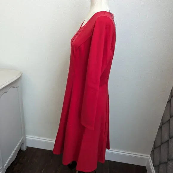 Draper James Long Sleeve Fit and Flare Ponte Dress - Picture 9 of 10